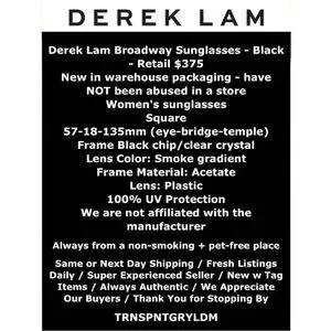 $375 Derek Lam Sunglasses Frame Black Chip / Clear Crystal Lens Smoke Gradient Derek Lam | Accessories | 375 Derek Lam Sunglasses Frame  main image 3